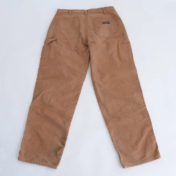 Dakota Tan Relaxed Fit Durable Thick Cotton Dungaree  Carpenter Style Pants - Picture 1 of 15